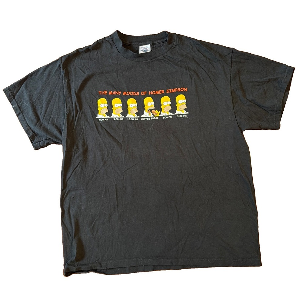 The Simpsons - "The Many Moods Of Homer Simpson - 2001 Black Shirt - Adult XL